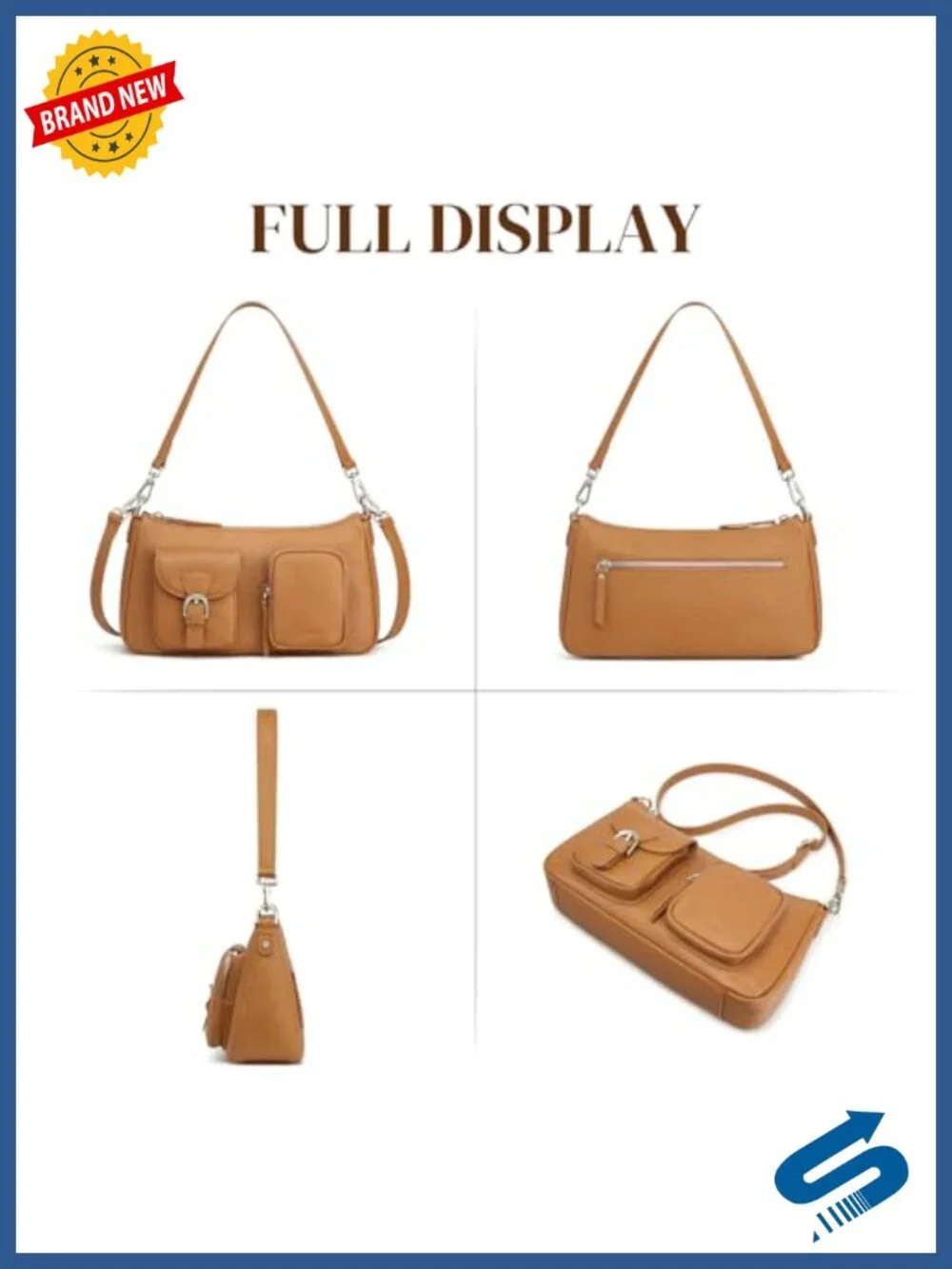Pebbled Leather Hobo Bag for Women Crossbody Shoulder Purse with 6 Card Slots